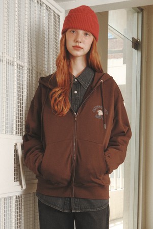 UCLA 베어 오버핏 후드집업[BROWN](UA9GD82_55)