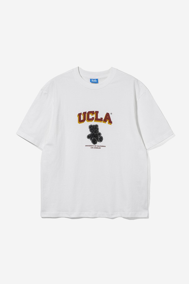 UCLA - 반팔티셔츠 - 남녀공용 폴리곤 곰돌이 반팔 티셔츠[WHITE](UB5ST8A_31)