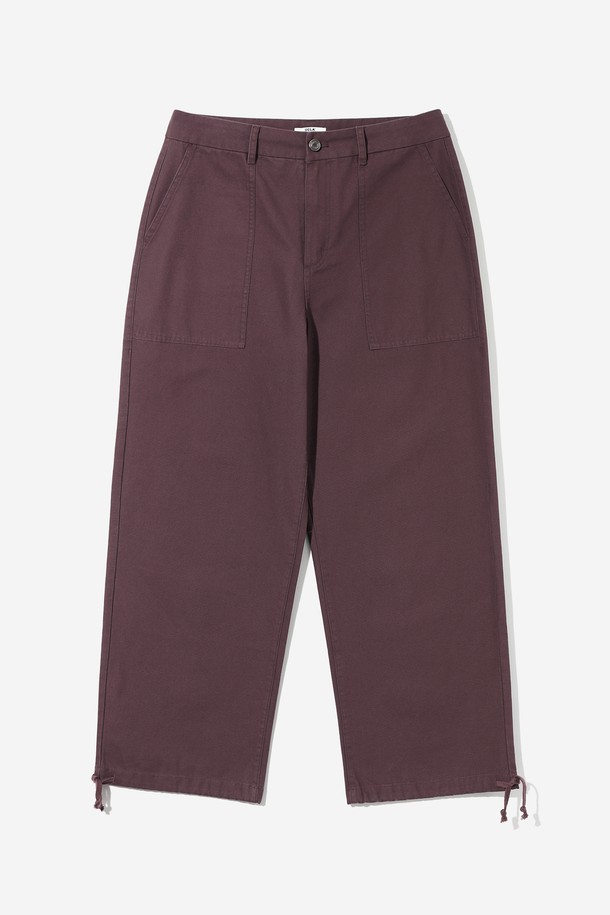 UCLA - 캐주얼팬츠 - 남녀공용 레트로 프레피 우븐 와이드 워크 팬츠[DK-BROWN](UB9LP21_57)