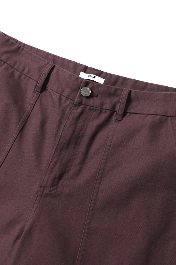 UCLA - 캐주얼팬츠 - 남녀공용 레트로 프레피 우븐 와이드 워크 팬츠[DK-BROWN](UB9LP21_57)