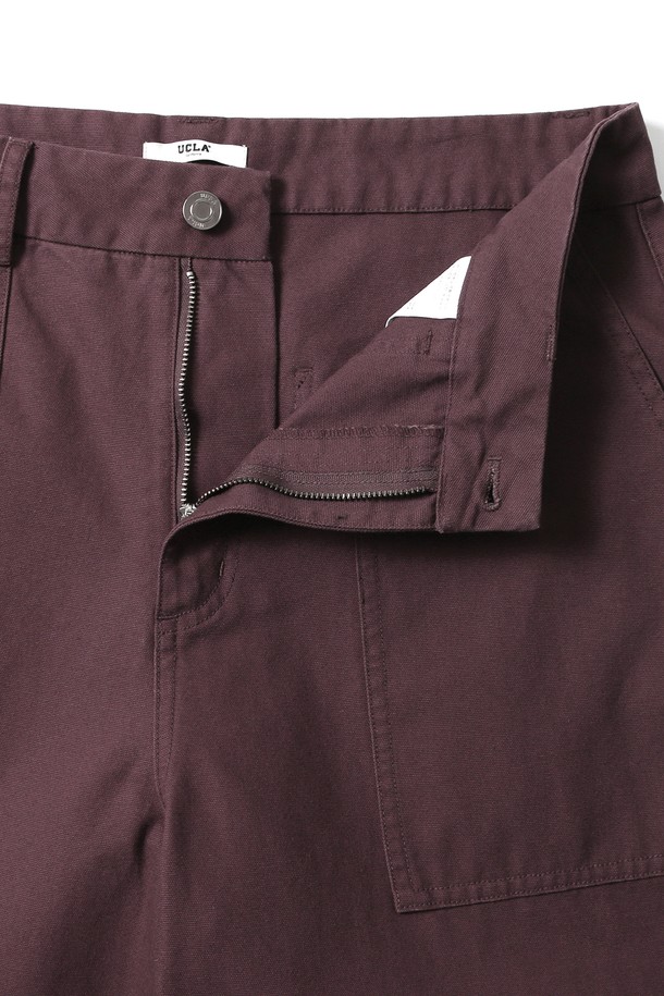 UCLA - 캐주얼팬츠 - 남녀공용 레트로 프레피 우븐 와이드 워크 팬츠[DK-BROWN](UB9LP21_57)