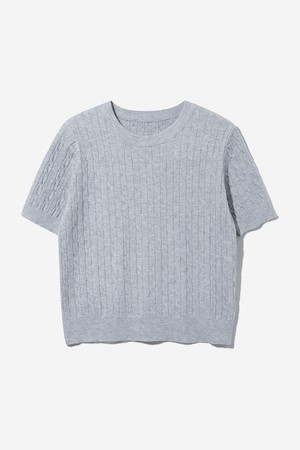 여성 베이직 케이블 니트 스웨터[LT-GREY](UB3SK5A_34)