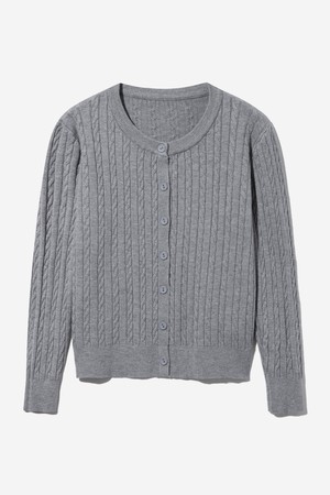 여성 베이직 케이블 니트 카디건[CH-GREY](UB2GD2A_37)