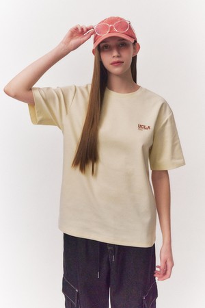 남녀공용 분또 라운드 반팔 티셔츠[LT-YELLOW](UBRST82_71)