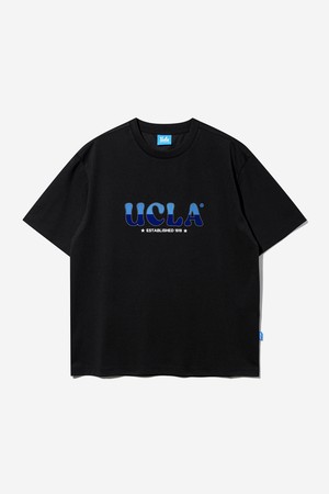 남녀공용 레귤러핏 후로피 로고 분또 반팔 티셔츠[BLACK](UB5ST87_39)