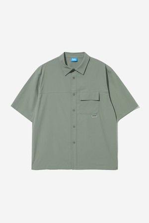 남녀공용 가슴포켓 셋업반팔 셔츠[KHAKI](UB3SS2A_65)