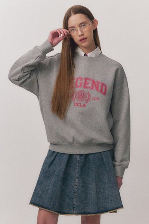 [UCLA] 여성 레전드 바시티 프린트 오버핏 스웨트셔츠[M-GREY](UB2LT51_51)