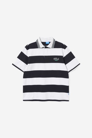 남녀공용 럭비 스트라이프 반팔 칼라 티셔츠[WHITE](UB6ST89_31)