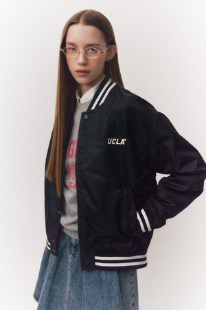 남녀공용 스트릿 프레피 바시티 재킷[BLACK](UB3UJ82_39)