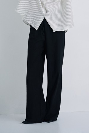 여성 린넨 블렌디드 풀밴딩 와이드 팬츠(HB4LP50)