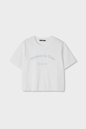 여성 모먼트 레터링 포인트 크롭 반팔티(HBRSTA2)