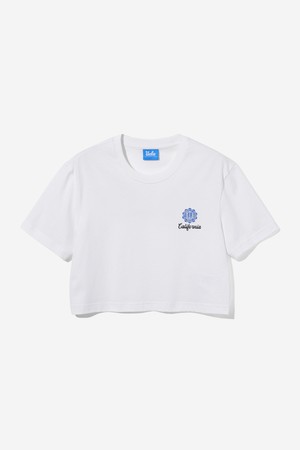 여성 크레스트 멀티 칼 로고 크롭 레귤러핏 티셔츠[O-WHITE](UB6ST58_33)
