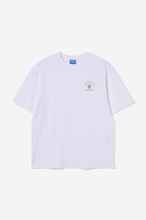 남녀공용 유니버시티 스몰 레터링 오버핏 티셔츠[WHITE](UB6ST81_31)