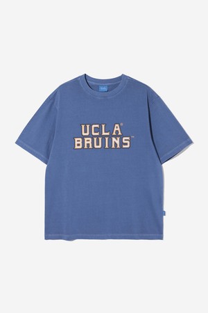 남녀공용 세미 오버핏 레트로 로고 피그먼트 반팔 티셔츠[DK-BLUE](UB5ST84_A4)