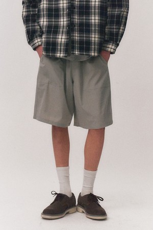 남녀공용 나일론 스판 4부 풀밴딩 팬츠[LT-GREY](UB3SP95_34)