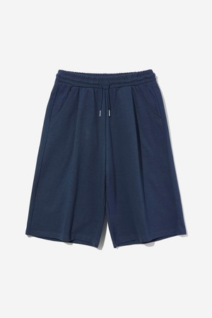 남녀공용 풀밴딩 원턱 버뮤다 팬츠[DK-BLUE](UB5SP84_A4)