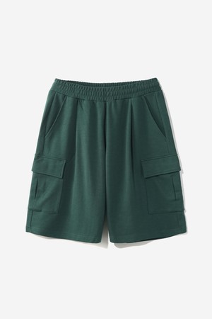남녀공용 풀 밴딩 원턱 카고 버뮤다 팬츠[GREEN](UB4SP83_66)