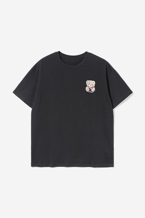 여성 곰돌이 패치 반팔티[BLACK](UB5STV5_39)