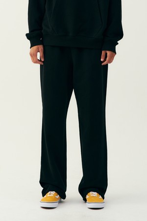 남녀공용 데일리 스몰로고 져지와이드 풋루즈 팬츠[BLACK](UB9LP29_39)