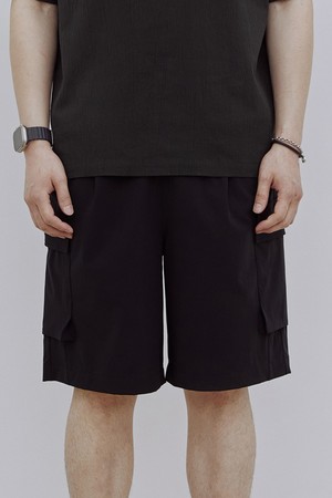 남성 나일론 풀밴딩 카고 포켓 5부 팬츠(HA4SP11)