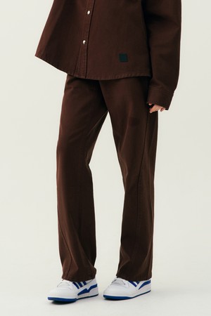 남녀공용 프레피 오버 와이드 칼라 데님 팬츠[BROWN](UB8DP20_55)