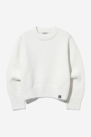 여성 데일리 스몰로고 오버 크롭 니트[IVORY](UB9LK50_22)