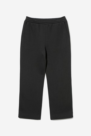 남녀공용 스몰로고 져지 와이드 풋루즈 기모 와이드 팬츠[BLACK](UBALP29_39)