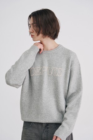 남성 라운드넥 레터링 오버핏 니트(HBALK06)