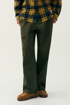 남녀공용 데일리 스몰로고 우븐 와이드 팬츠[DK-KHAKI](UB9LP22_64)