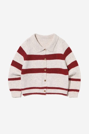 여성 칼라넥 스트라이프 카디건[LT-BEIGE](UBBGDA2_23)