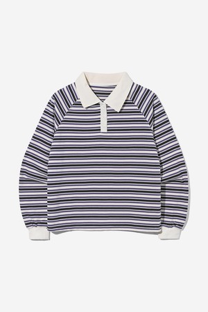 [UCLA] 여성 멀티스트라이프 럭비 칼라넥 티셔츠[BLACK](UBALT56_39)