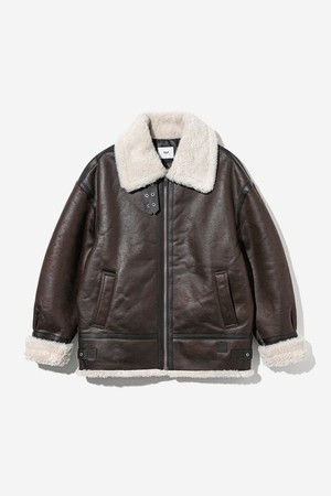 남녀공용 프레피 씰로고 버클 무스탕[BROWN](UBAMU20_55)