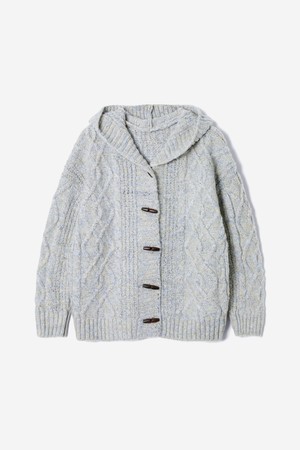 여성 케이블 후드 니트 카디건(HBAGD51)