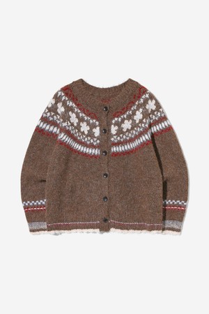 여성 노르딕 플로럴 버튼 카디건(UBBGD55)