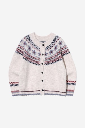 여성 노르딕 플로럴 버튼 카디건(UBBGD55)