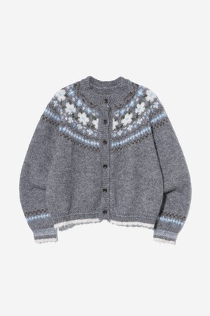 여성 스노우 플로럴 노르딕 카디건(UBBGD51)