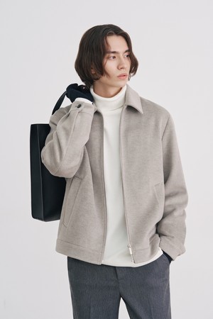 남성 폴리브러쉬 베이직 집업 블루종(HBAUJ40)