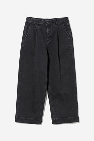 남녀공용 원턱 와이드 데님 팬츠[BLACK](UBADP90_39)