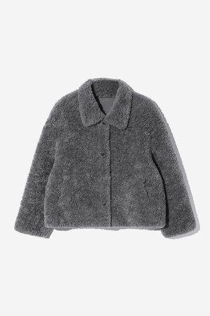 여성 클래식 더블넥 시어링 자켓[DK-GREY](UBCUJ52_36)