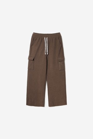 여성 카고 밴딩 와이드 기모팬츠[BROWN](UBCLP51_55)