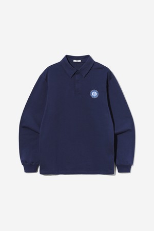 남녀공용 프레피 씰로고 긴팔 폴로셔츠[NAVY](UB9LT35_45)