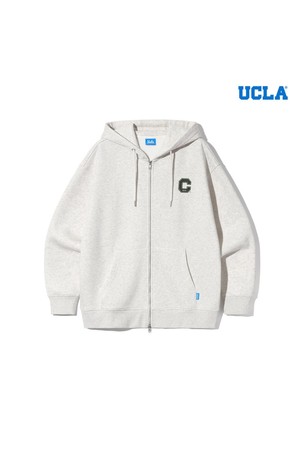 남녀공용 베이직 자수 후드 집업[OATMEAL](UBAGD01_24)