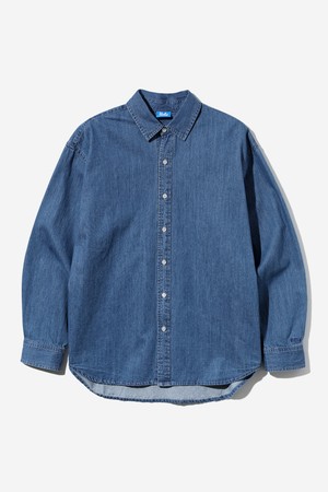 남녀공용 데님 오버핏 투포켓 셔츠[LT-INDIGO](UB9LS70_03)