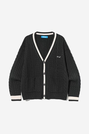 남녀공용 프레피 케이블 가디건[BLACK](UB9GD71_39)