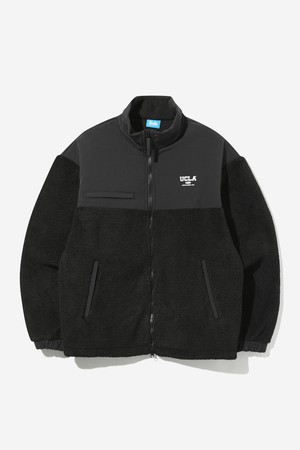 남녀공용 블럭 배색 플리스 재킷BLACK](UBAUJ71_39)