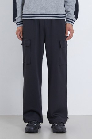 남녀공용 세미 와이드 카고 만능핏 풀밴딩 팬츠[BLACK](UB9LP71_39)