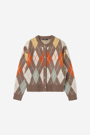 여성 클래식 아가일 패턴물 카디건(HC1GDA1)