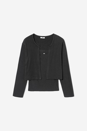 여성 베이직 앰블런 나시 가디건 세트[BLACK](UC3GDC1_39)