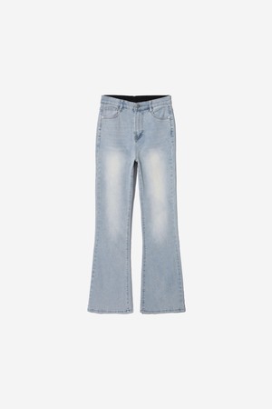 여성 인밴딩 슬림 부츠컷 데님 팬츠[ICE BLUE](UC3DPC1_01)