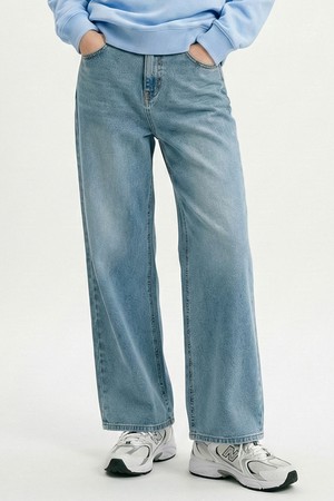 여성 베이직 브러쉬 와이드 데님팬츠[MD-INDIGO](UC3DP51_05)